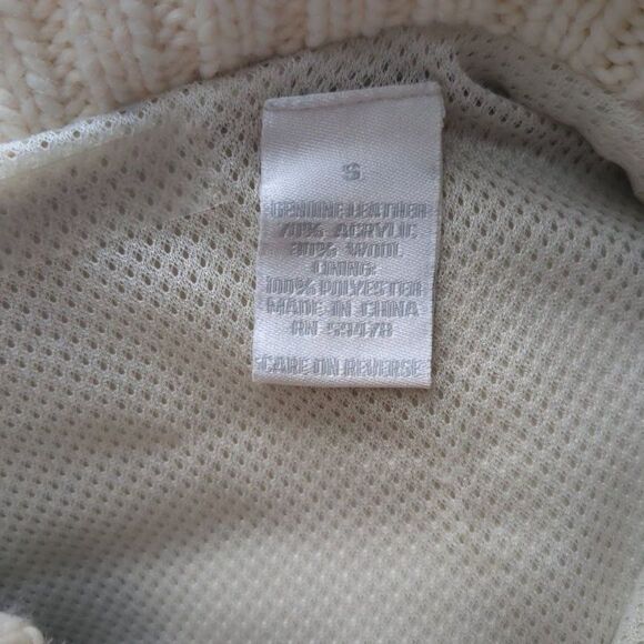 Phosphorus Leather Jacket Knit Sleeves Wool Blend Silver Zippers Size Small - Picture 12 of 12